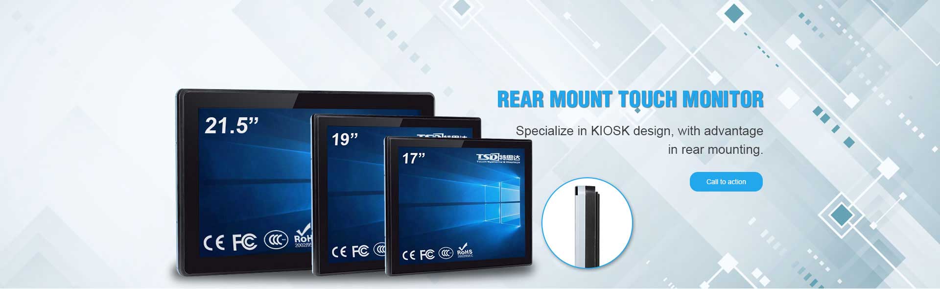 Rear Mount Touch Monitor